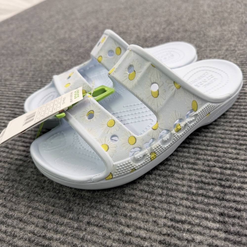 Crocs Baya Graphic Sandal Men's 5 Women's 7 Mineral Blue Floral New With Tags